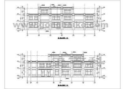 现代住宅小区三层公共建筑施工图(含效果图)下载(3.85M,zip格式)__建筑工程 - 工百科